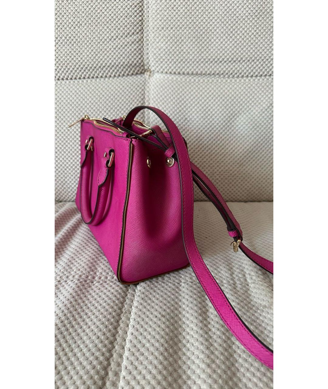 MICHAEL MICHAEL KORS Фуксия кожаная сумка тоут, фото 3