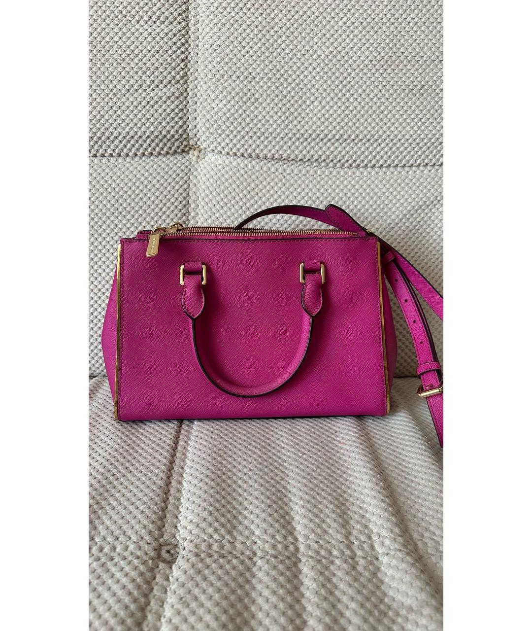MICHAEL MICHAEL KORS Фуксия кожаная сумка тоут, фото 2