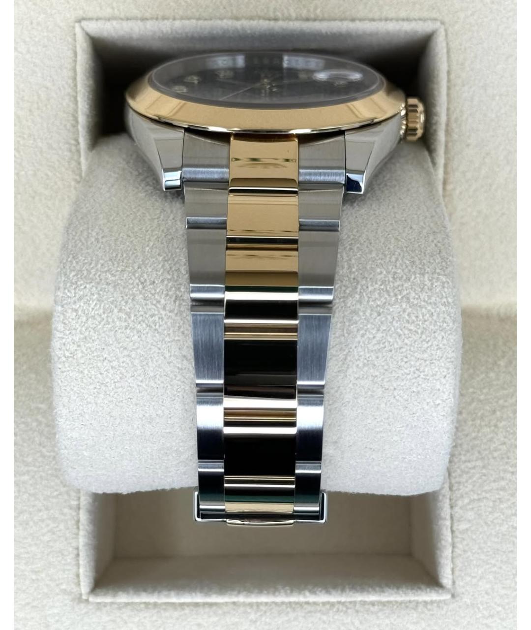 ROLEX Черные часы из желтого золота, фото 4