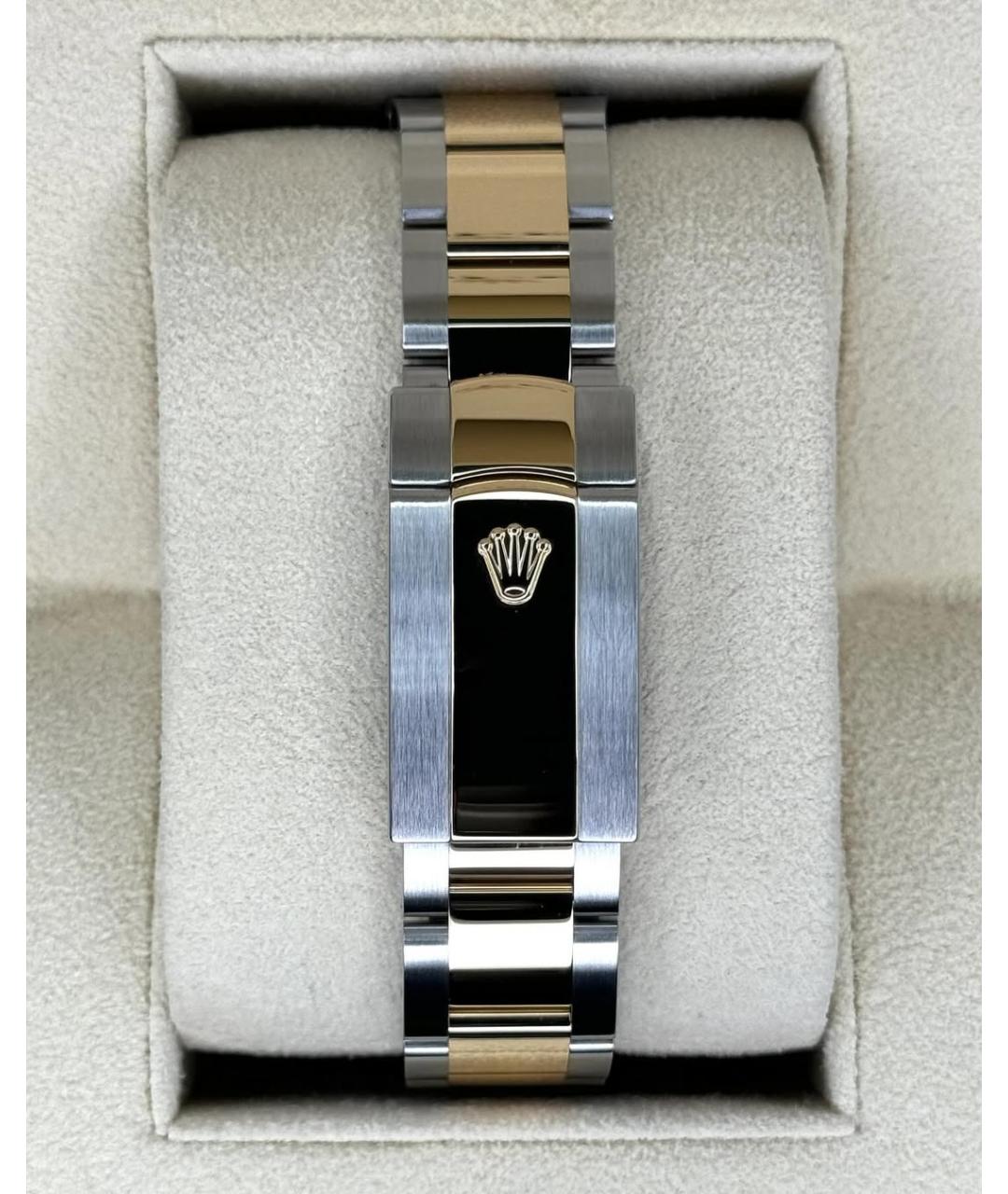 ROLEX Черные часы из желтого золота, фото 3