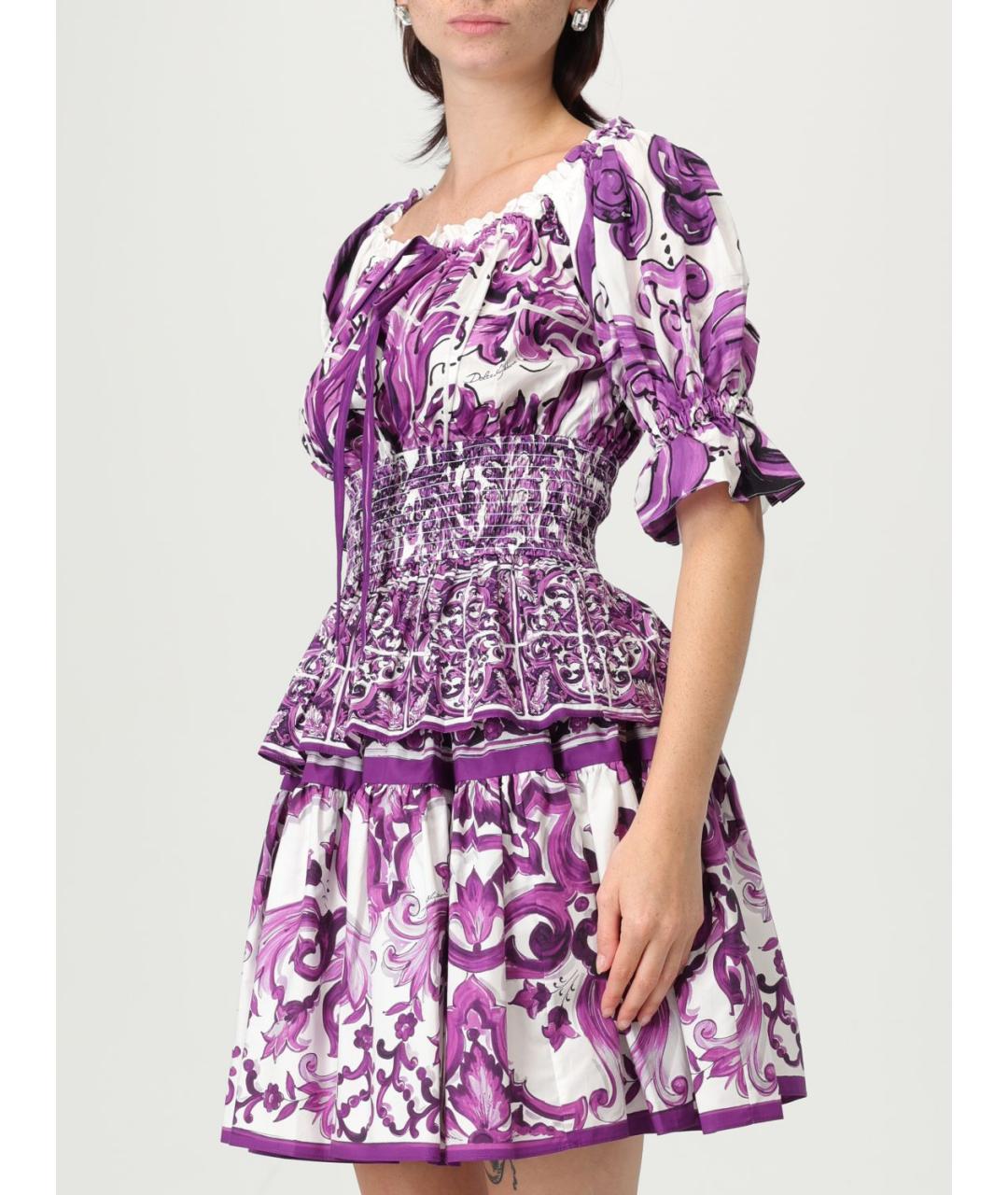 DOLCE&GABBANA Фиолетовая хлопковая блузы, фото 5