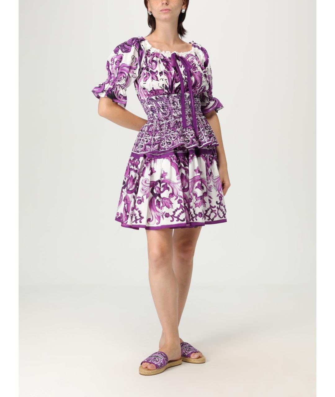 DOLCE&GABBANA Фиолетовая хлопковая блузы, фото 3