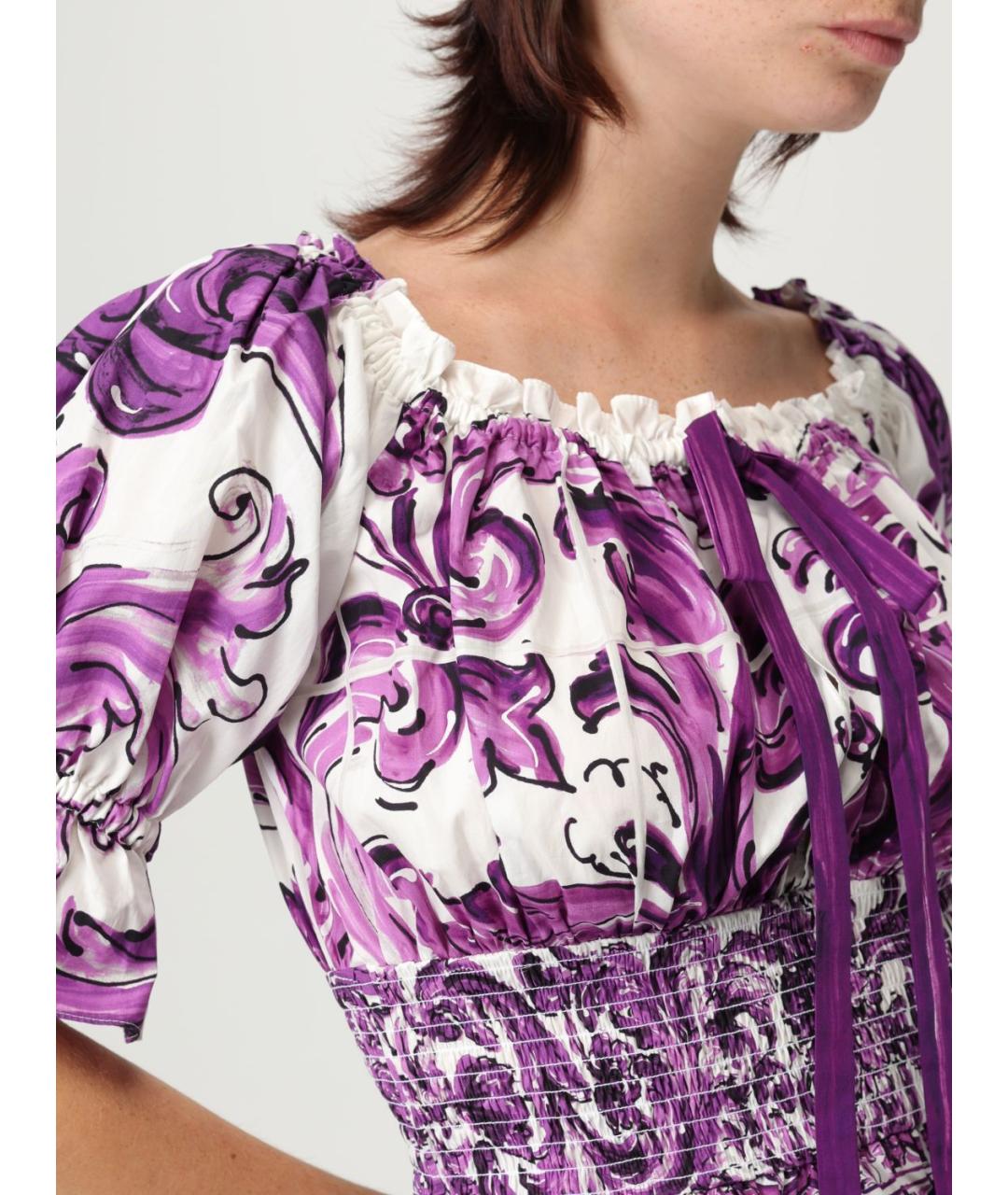 DOLCE&GABBANA Фиолетовая хлопковая блузы, фото 6