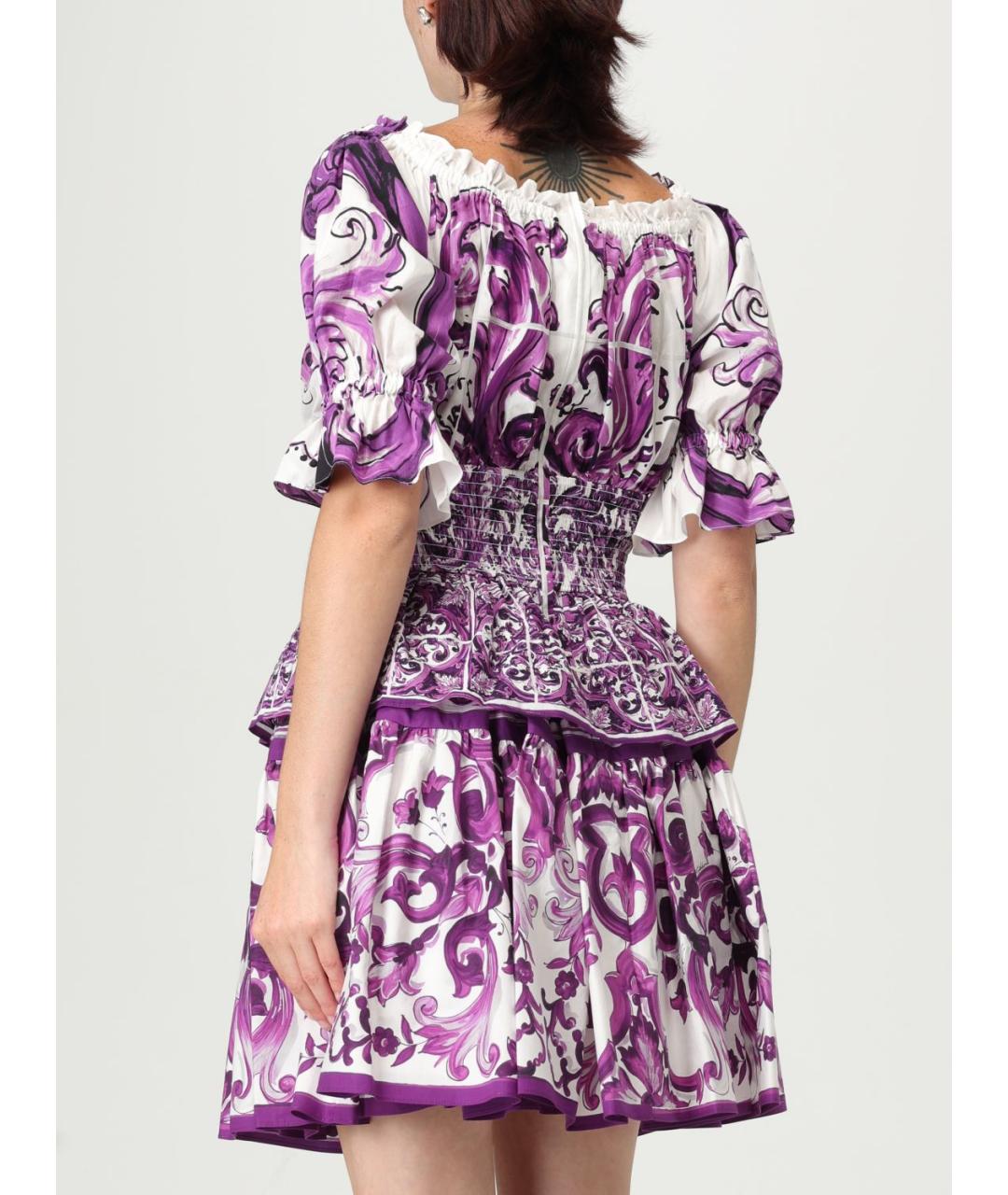 DOLCE&GABBANA Фиолетовая хлопковая блузы, фото 4