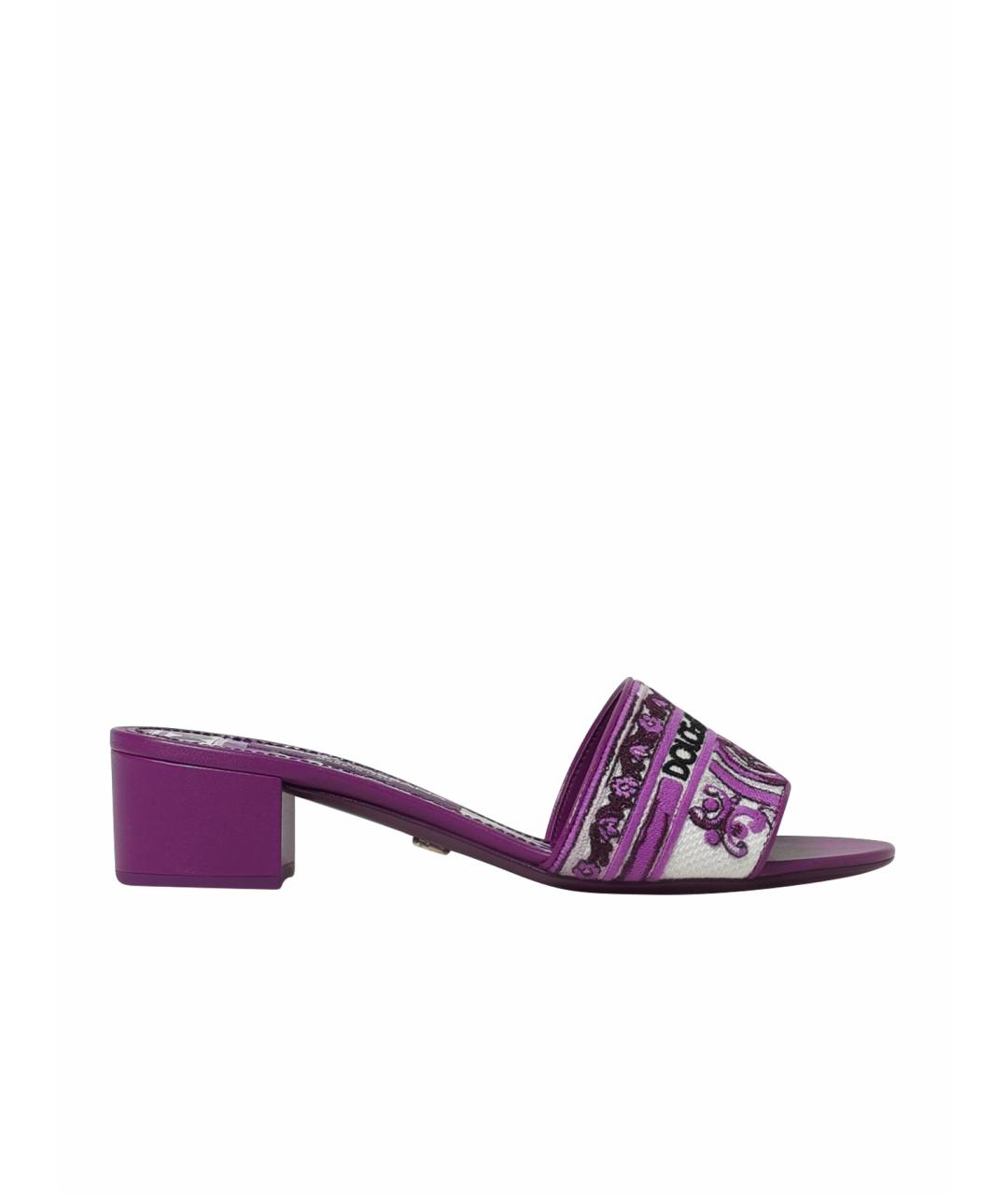 DOLCE&GABBANA Фиолетовые мюли, фото 1