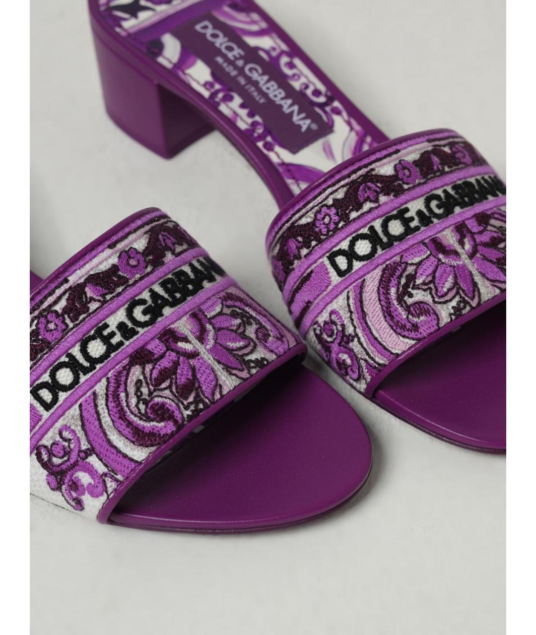 DOLCE&GABBANA Фиолетовые мюли, фото 4