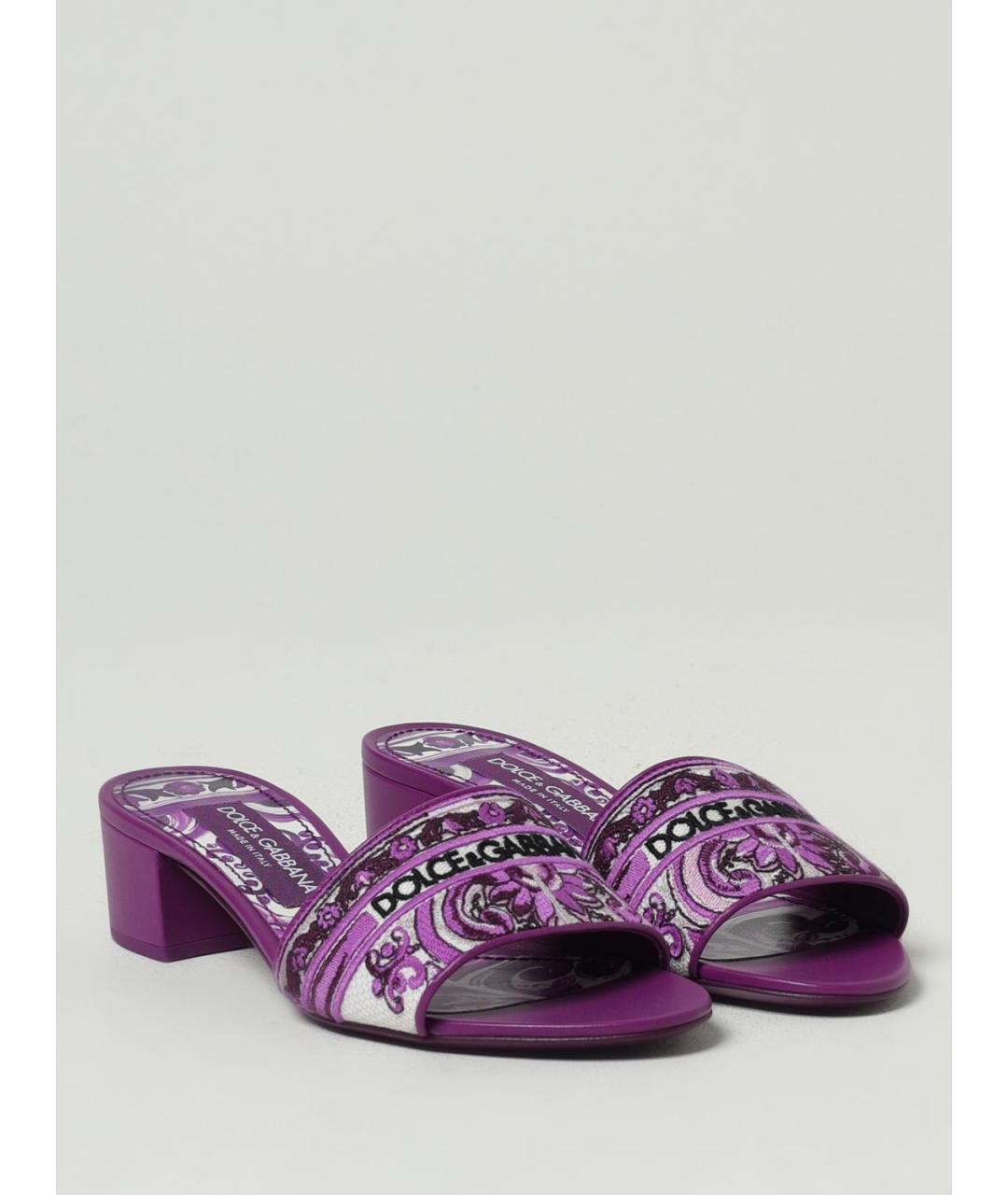 DOLCE&GABBANA Фиолетовые мюли, фото 2