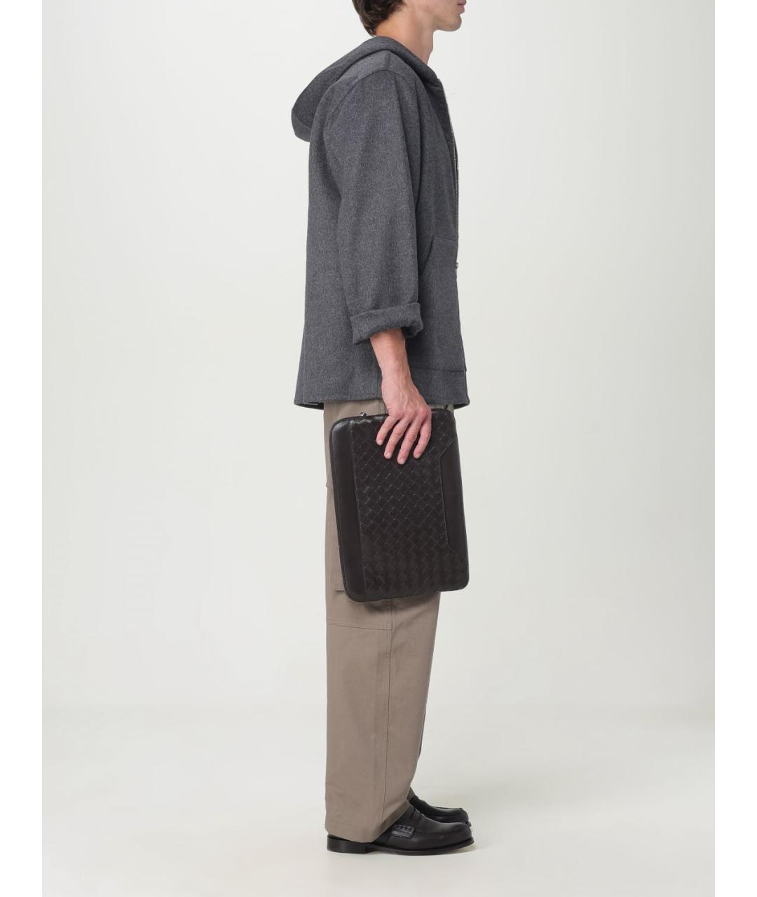 BOTTEGA VENETA Коричневая кожаная папка для документов, фото 2