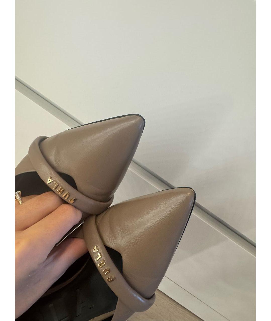 FURLA Коричневые кожаные туфли, фото 5