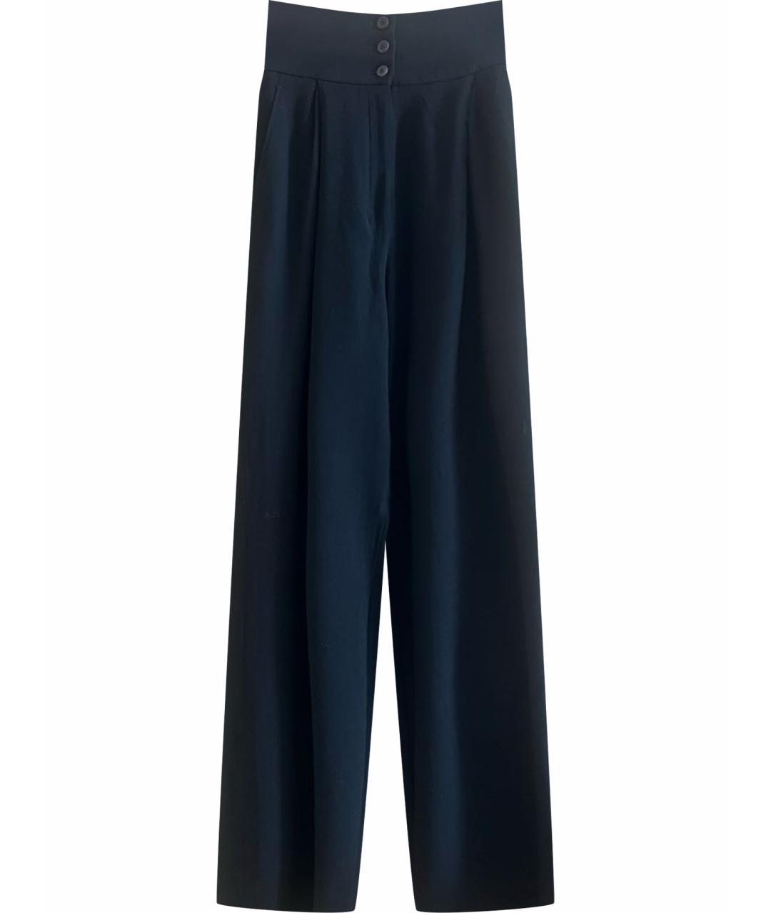 SAINT LAURENT Черные шерстяные брюки широкие, фото 1