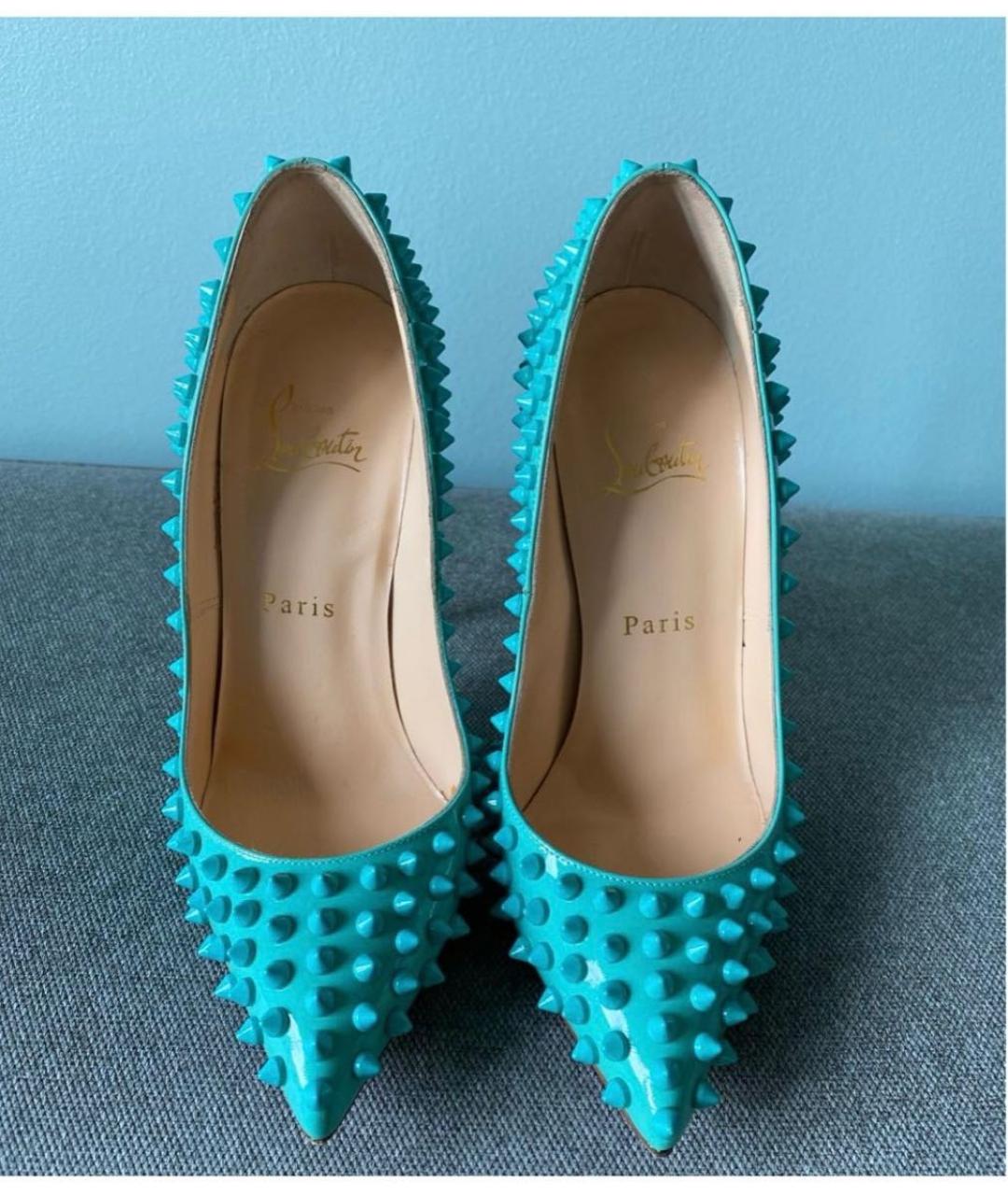 CHRISTIAN LOUBOUTIN Бирюзовые туфли из лакированной кожи, фото 2