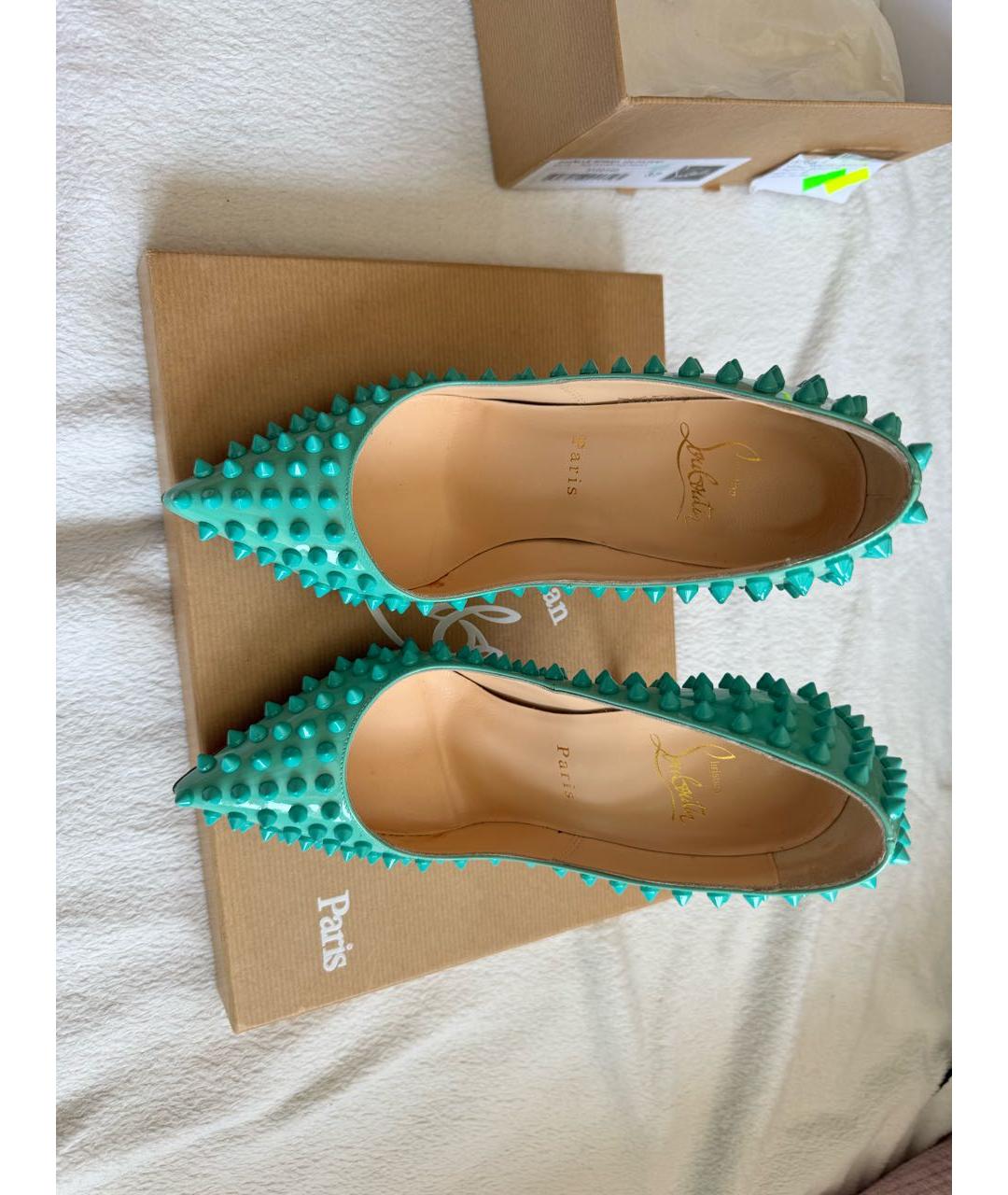 CHRISTIAN LOUBOUTIN Бирюзовые туфли из лакированной кожи, фото 3