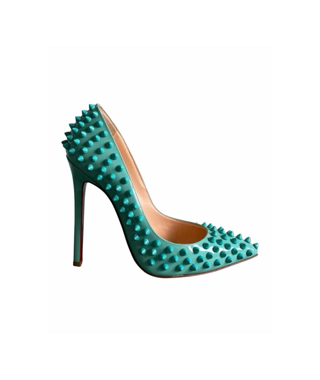 CHRISTIAN LOUBOUTIN Бирюзовые туфли из лакированной кожи, фото 7