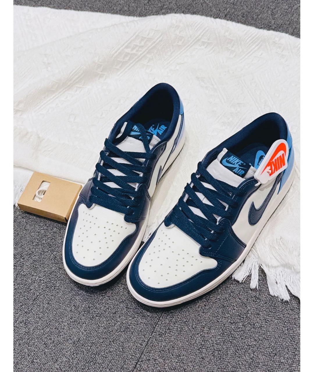 JORDAN Синие кожаные кроссовки, фото 6