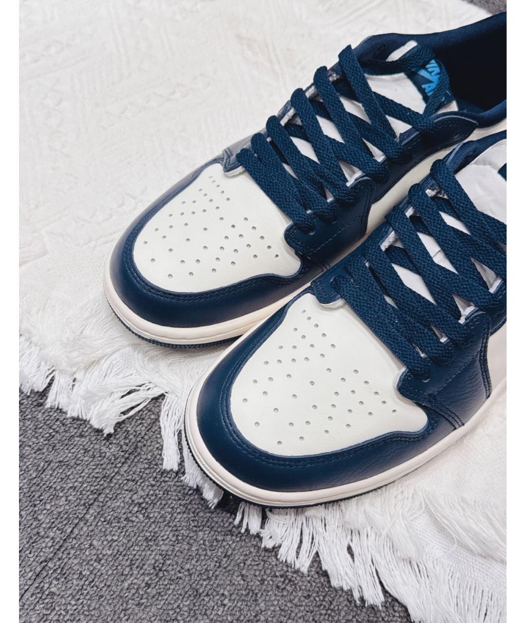 JORDAN Синие кожаные кроссовки, фото 7