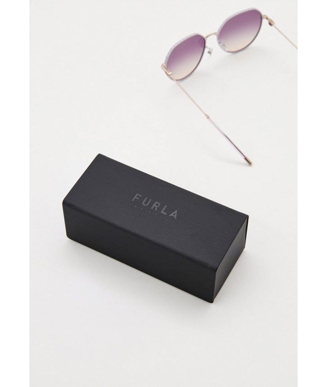 FURLA Розовые металлические солнцезащитные очки, фото 4