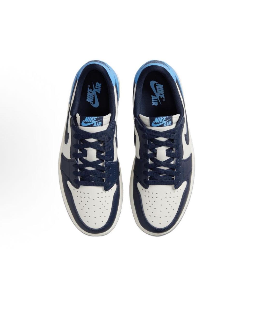 JORDAN Синие кожаные низкие кроссовки / кеды, фото 3