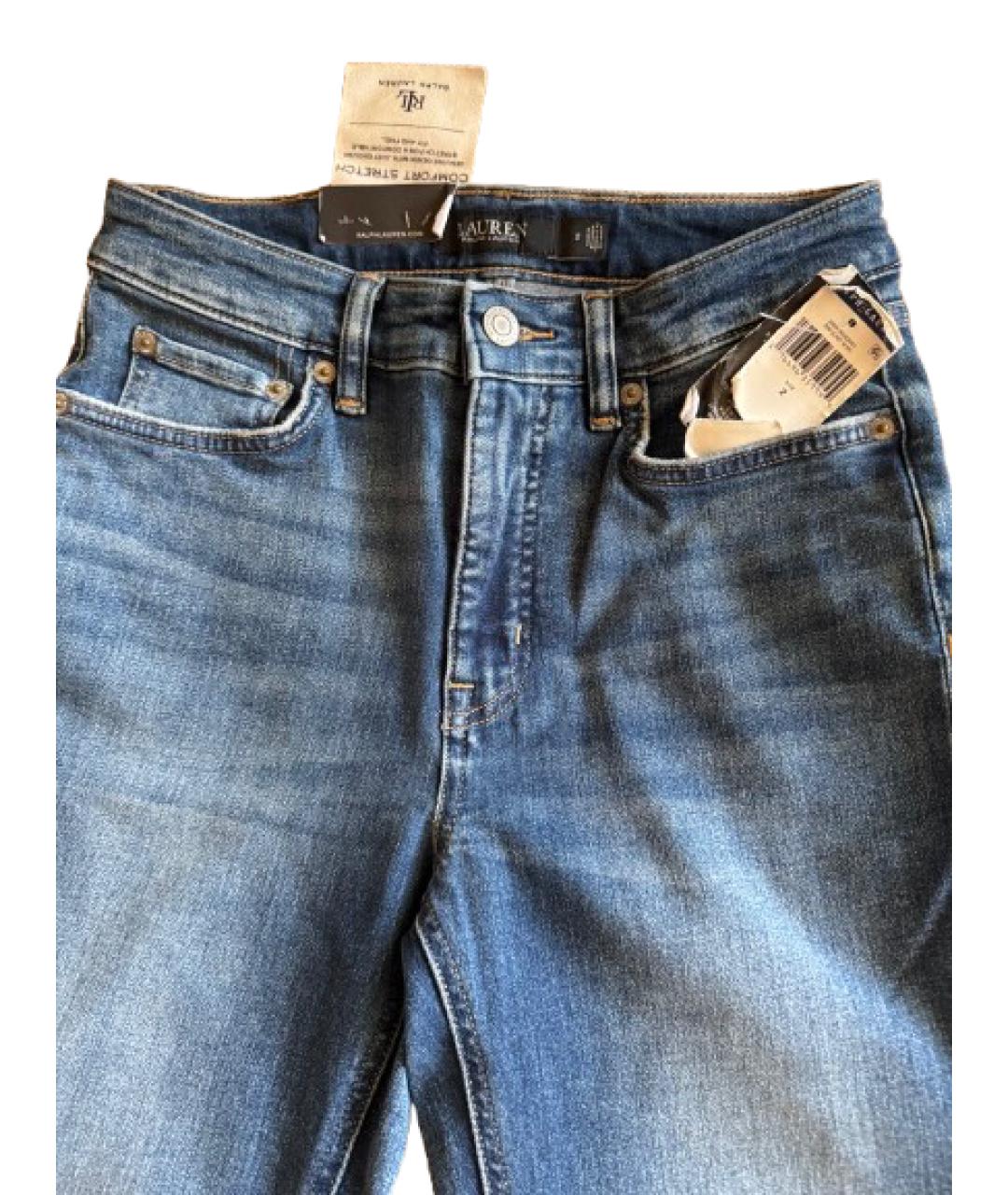 RALPH LAUREN Синие хлопковые прямые джинсы, фото 3