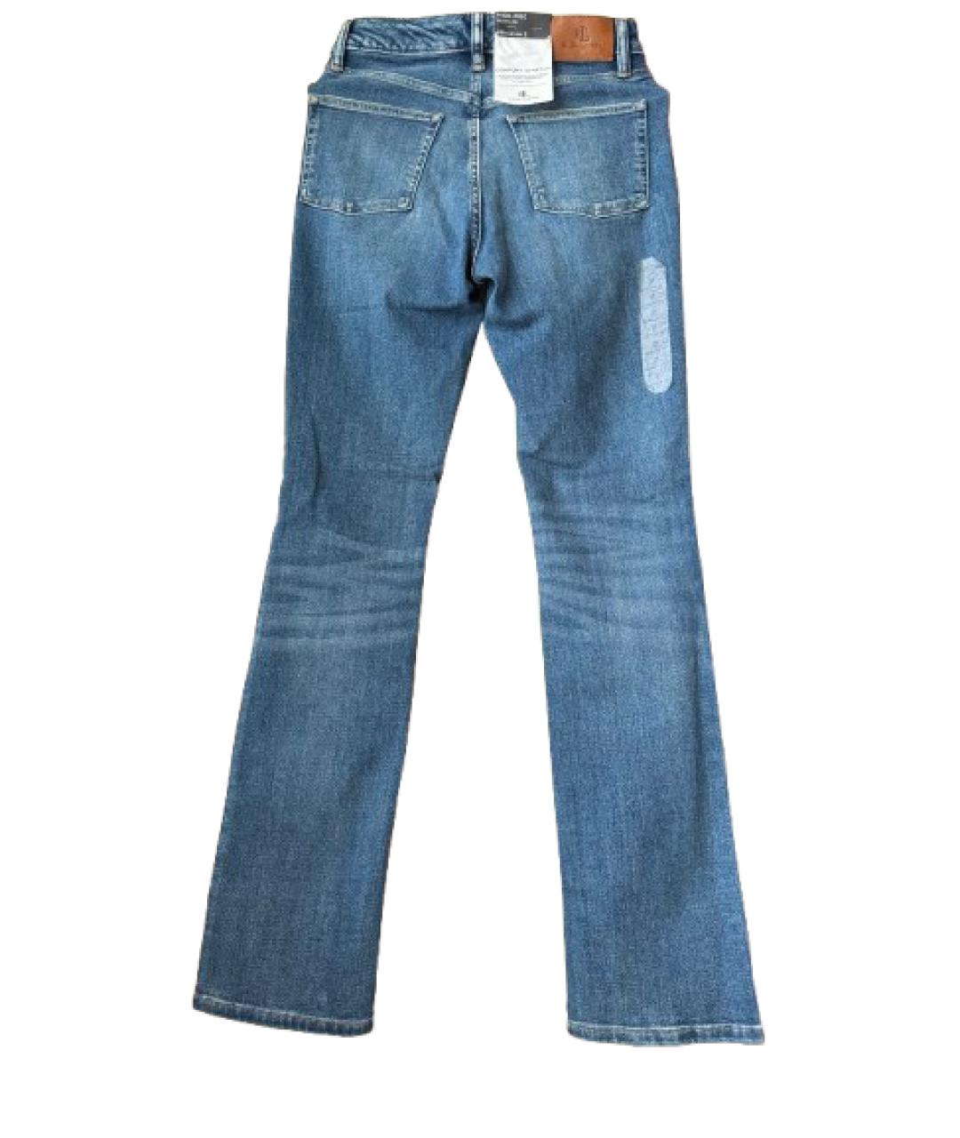 RALPH LAUREN Синие хлопковые прямые джинсы, фото 2