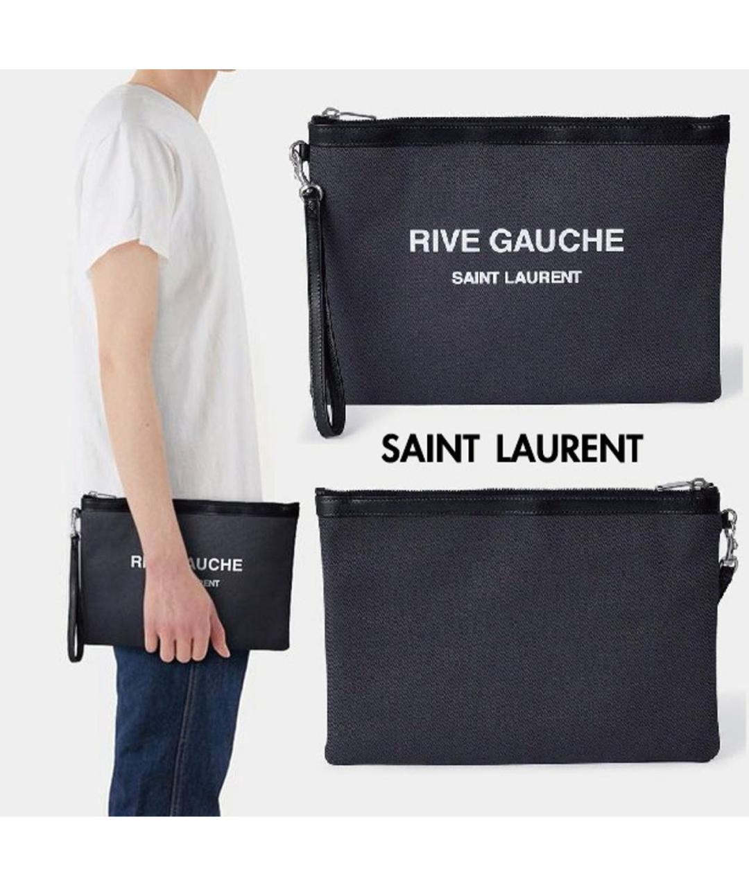 SAINT LAURENT Черная барсетка, фото 4