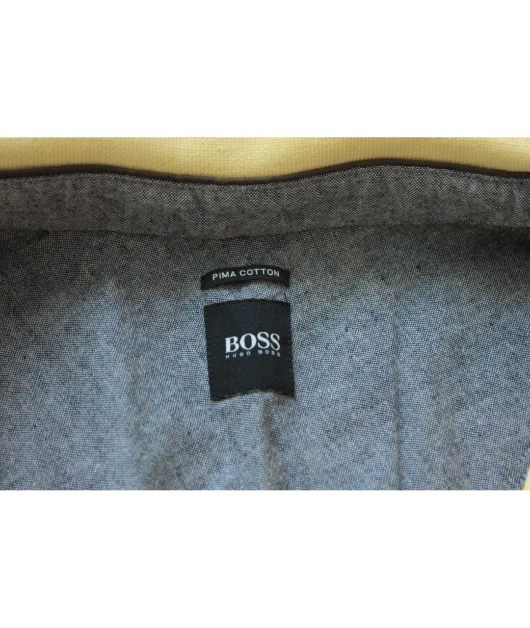 HUGO BOSS Желтое хлопковое поло с коротким рукавом, фото 5