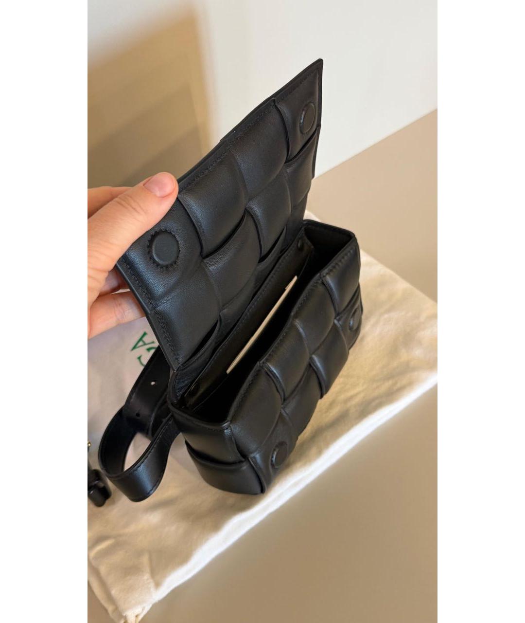 BOTTEGA VENETA Черная кожаная поясная сумка, фото 4