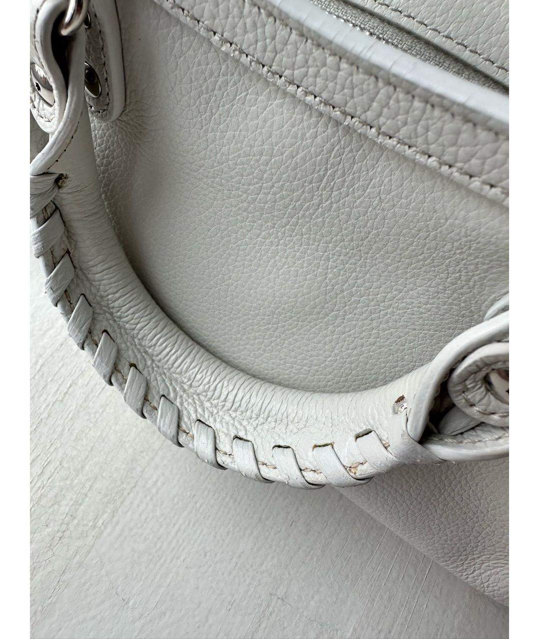 BALENCIAGA Белая кожаная сумка через плечо, фото 8