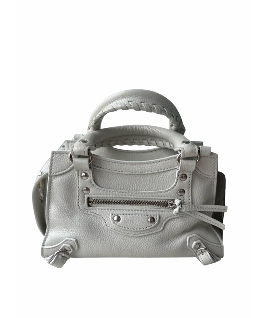 BALENCIAGA Белая кожаная сумка через плечо, фото 1