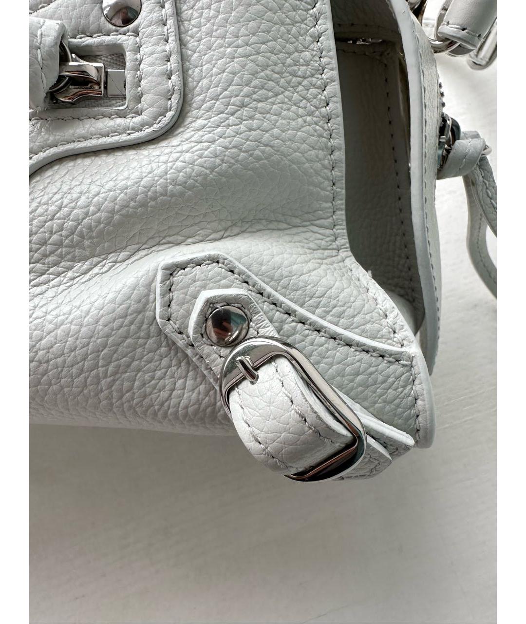 BALENCIAGA Белая кожаная сумка через плечо, фото 6
