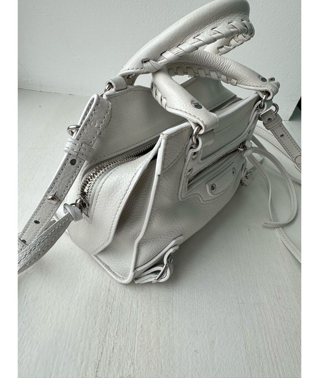 BALENCIAGA Белая кожаная сумка через плечо, фото 2