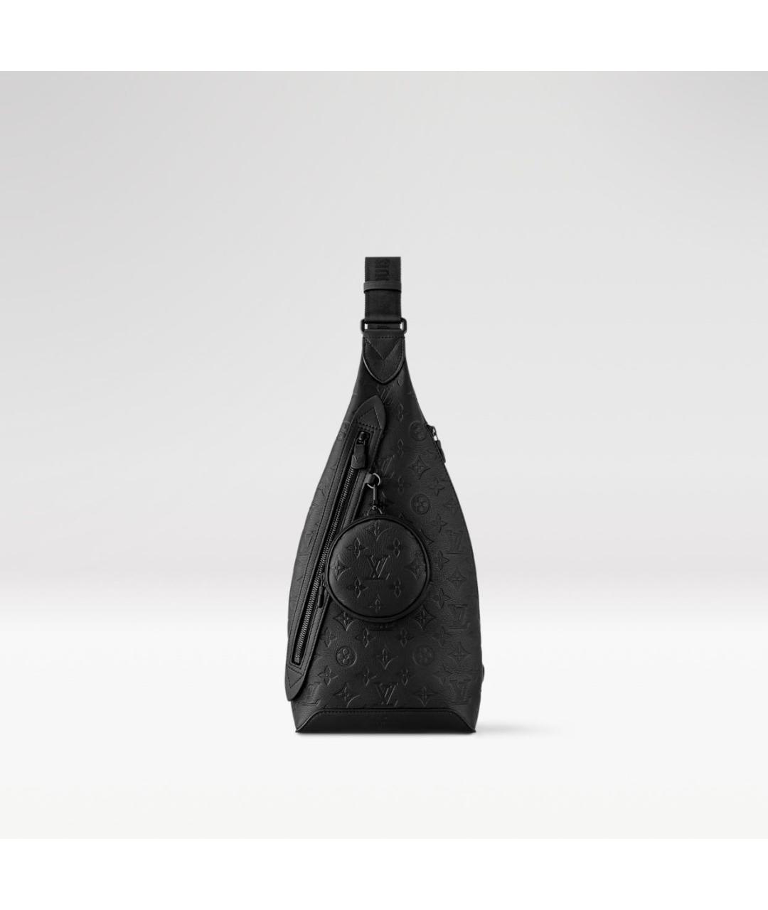 LOUIS VUITTON Черная кожаная сумка на плечо, фото 5