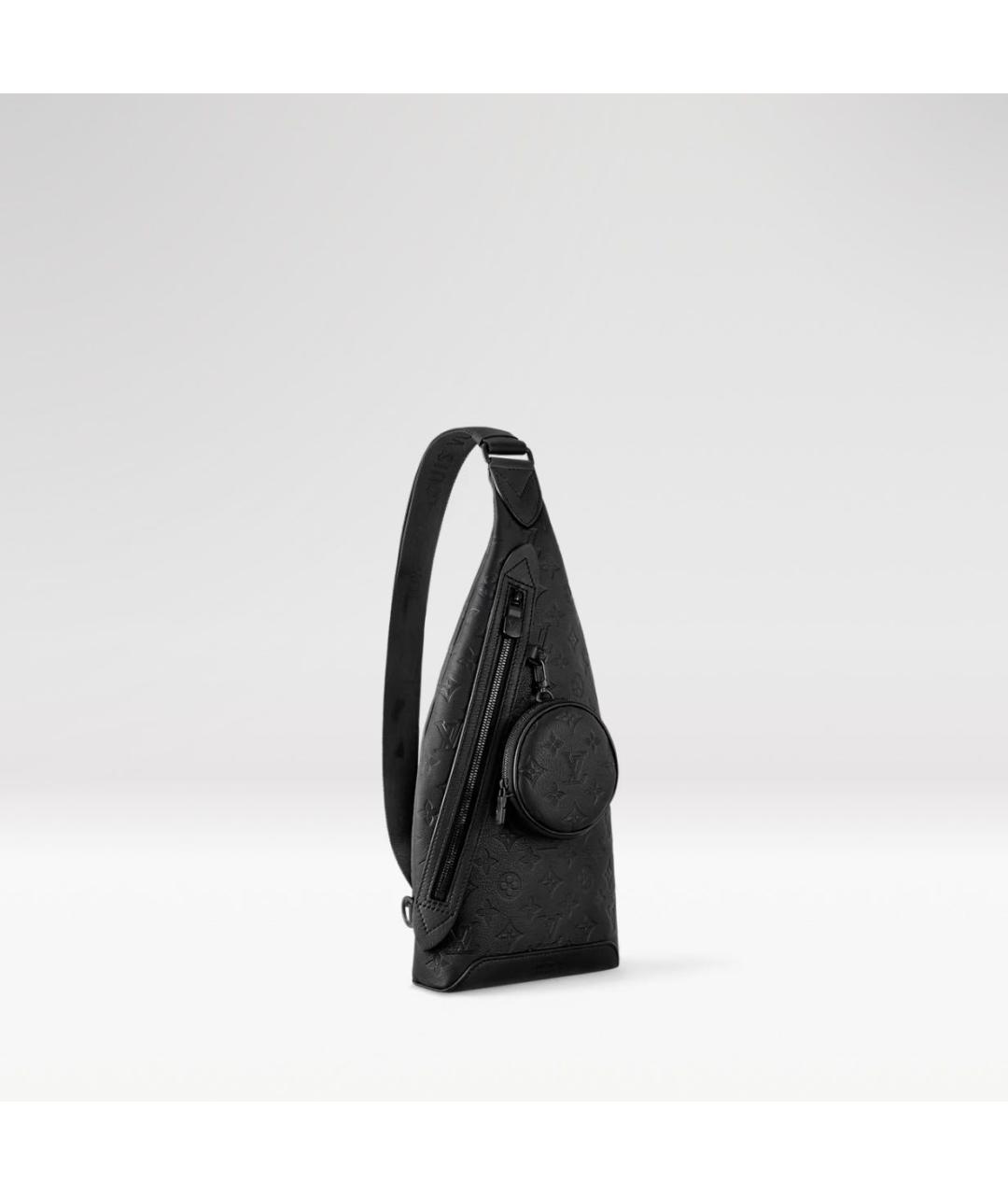 LOUIS VUITTON Черная кожаная сумка на плечо, фото 2