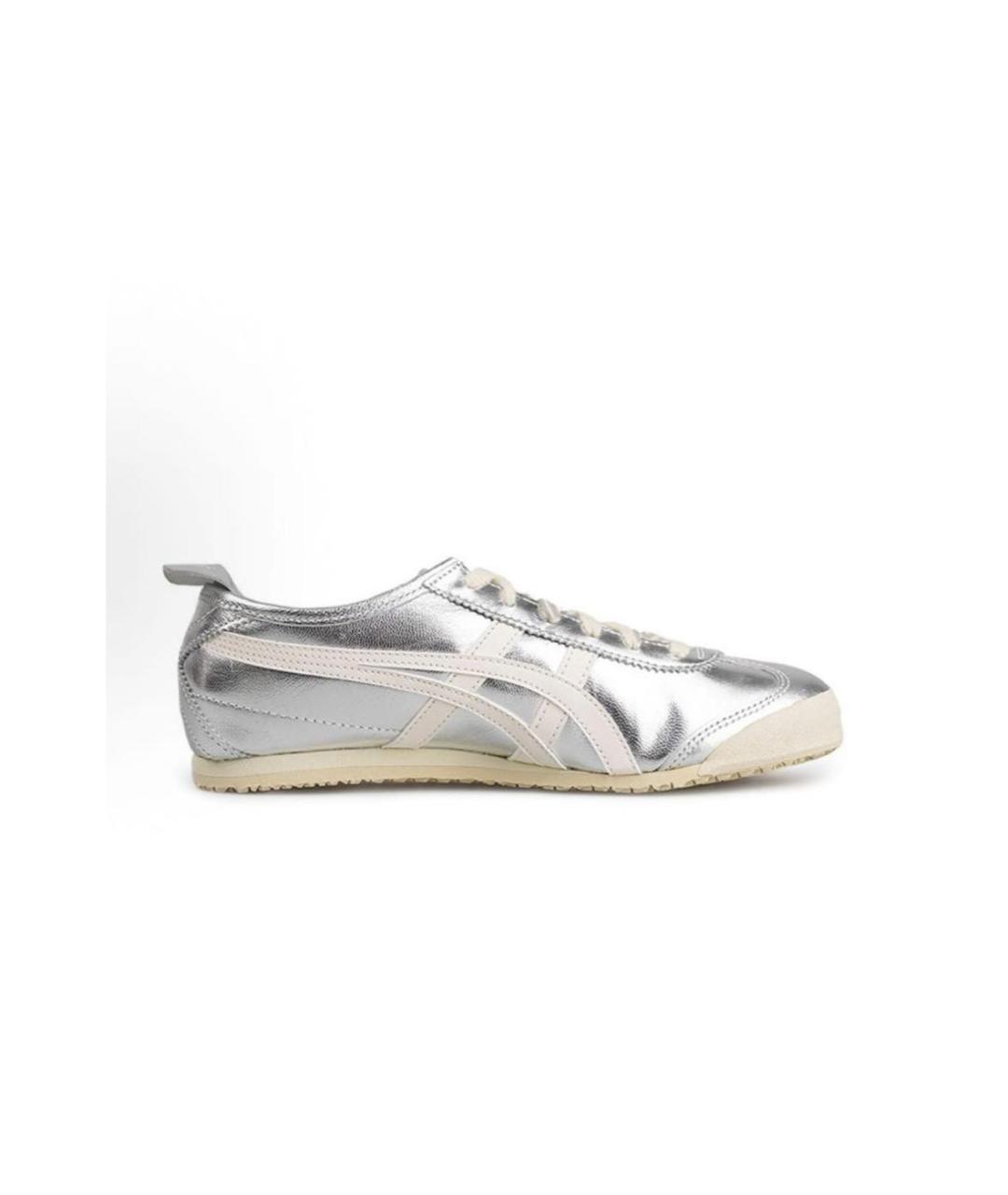 ONITSUKA TIGER Серебряные кожаные кроссовки, фото 4