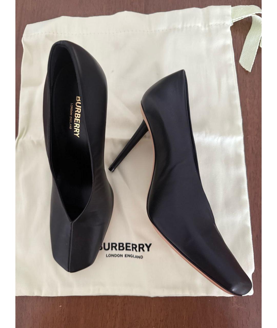 BURBERRY Черные кожаные туфли, фото 8