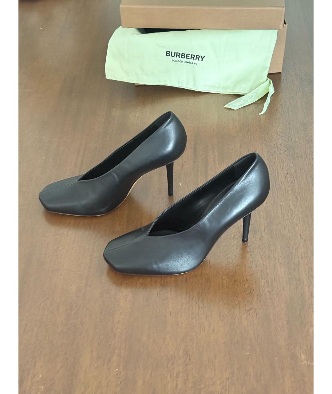 BURBERRY Черные кожаные туфли, фото 9