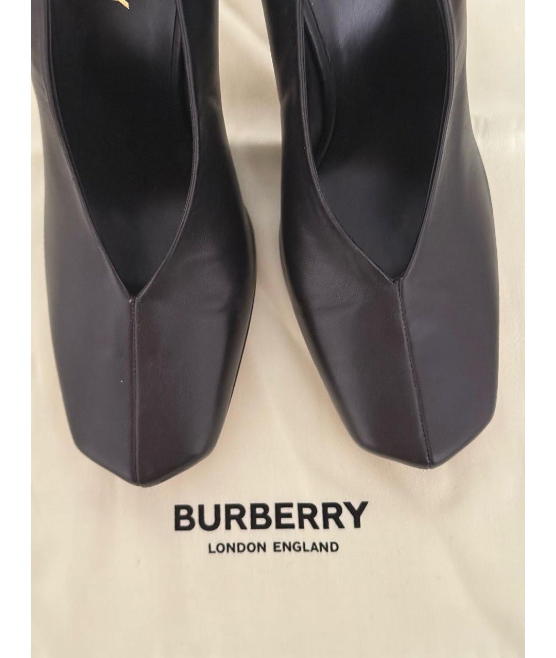 BURBERRY Черные кожаные туфли, фото 6