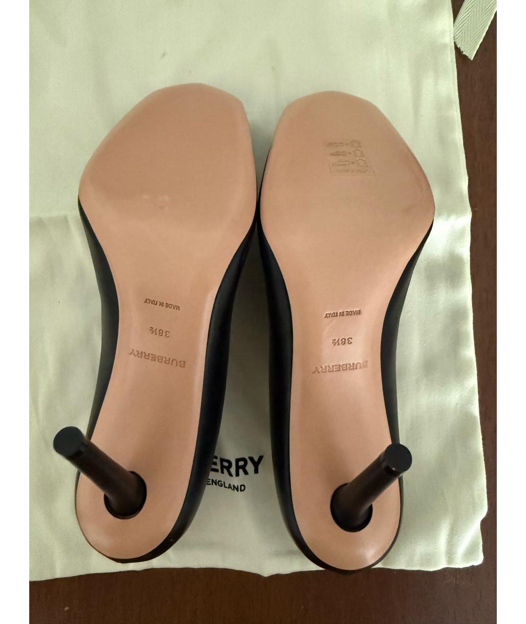 BURBERRY Черные кожаные туфли, фото 3