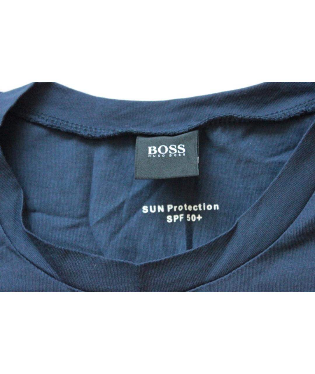 HUGO BOSS Темно-синяя хлопковая футболка, фото 3