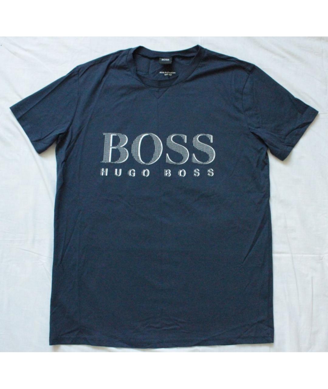 HUGO BOSS Темно-синяя хлопковая футболка, фото 5