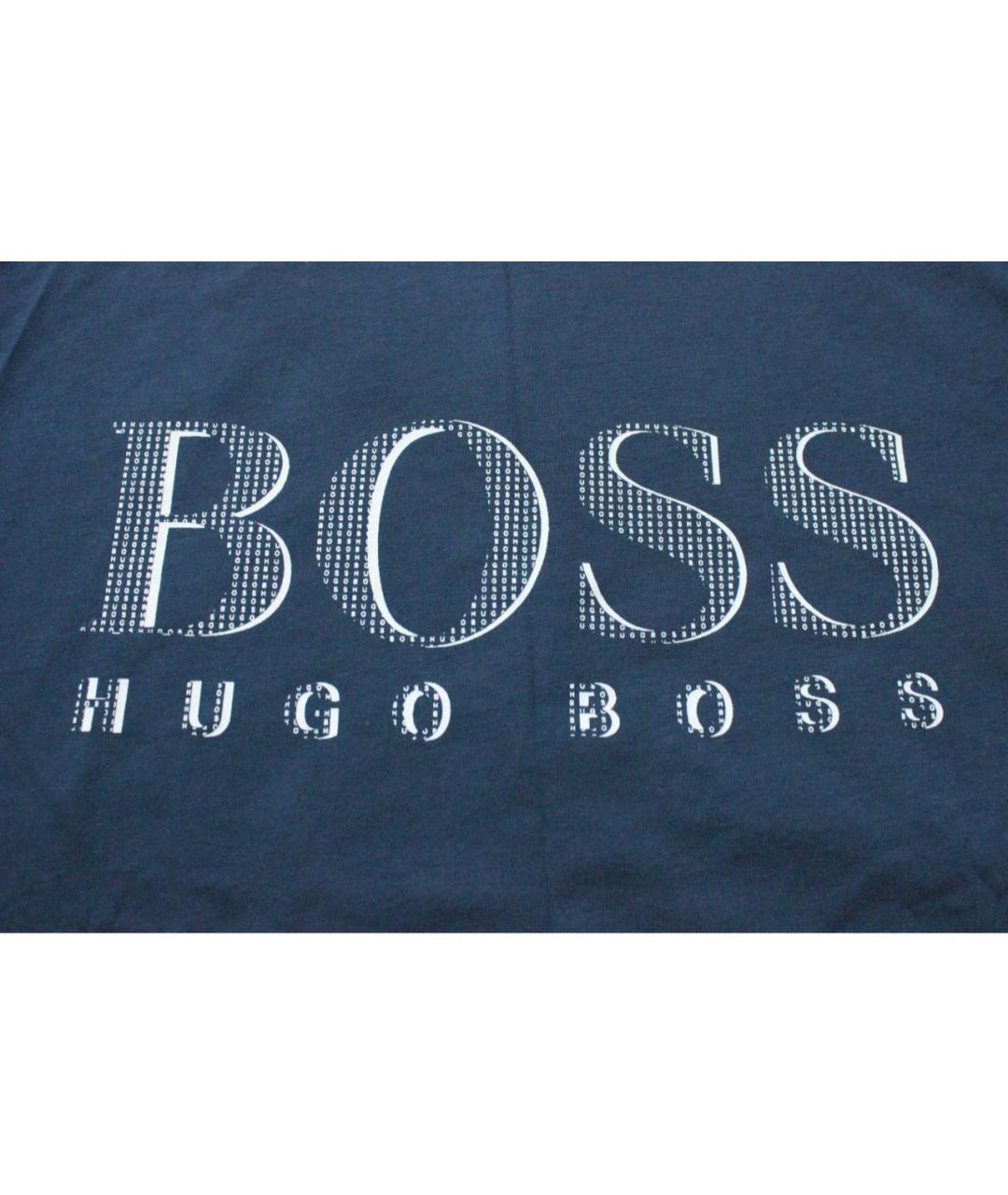 HUGO BOSS Темно-синяя хлопковая футболка, фото 4