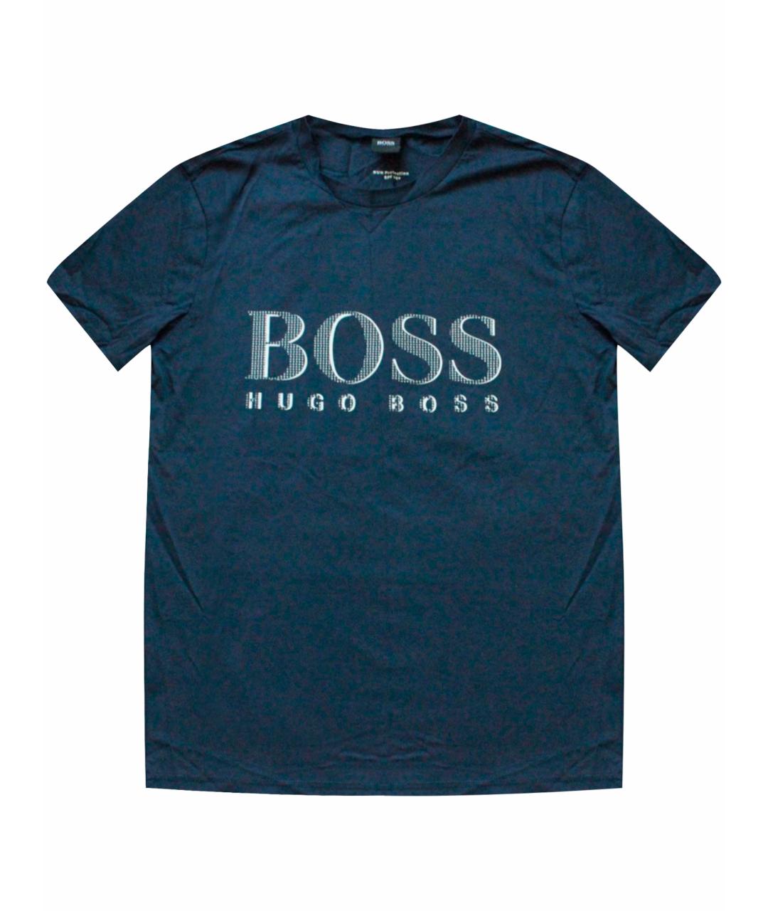 HUGO BOSS Темно-синяя хлопковая футболка, фото 1