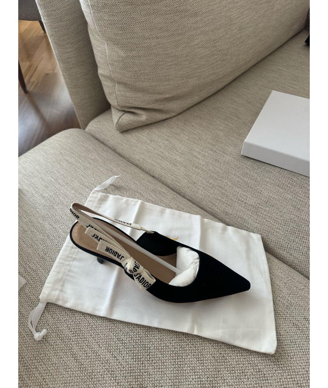 CHRISTIAN DIOR Черные лодочки на низком каблуке, фото 5