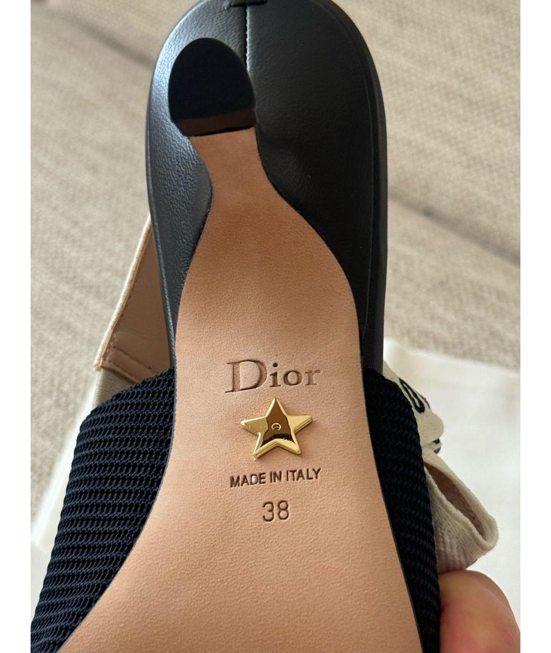 CHRISTIAN DIOR Черные лодочки на низком каблуке, фото 6