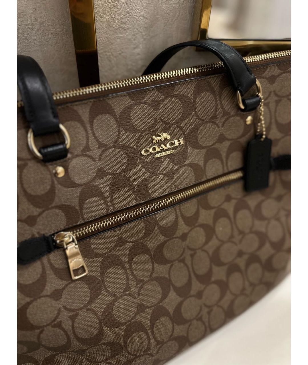 COACH Коричневая сумка тоут, фото 7