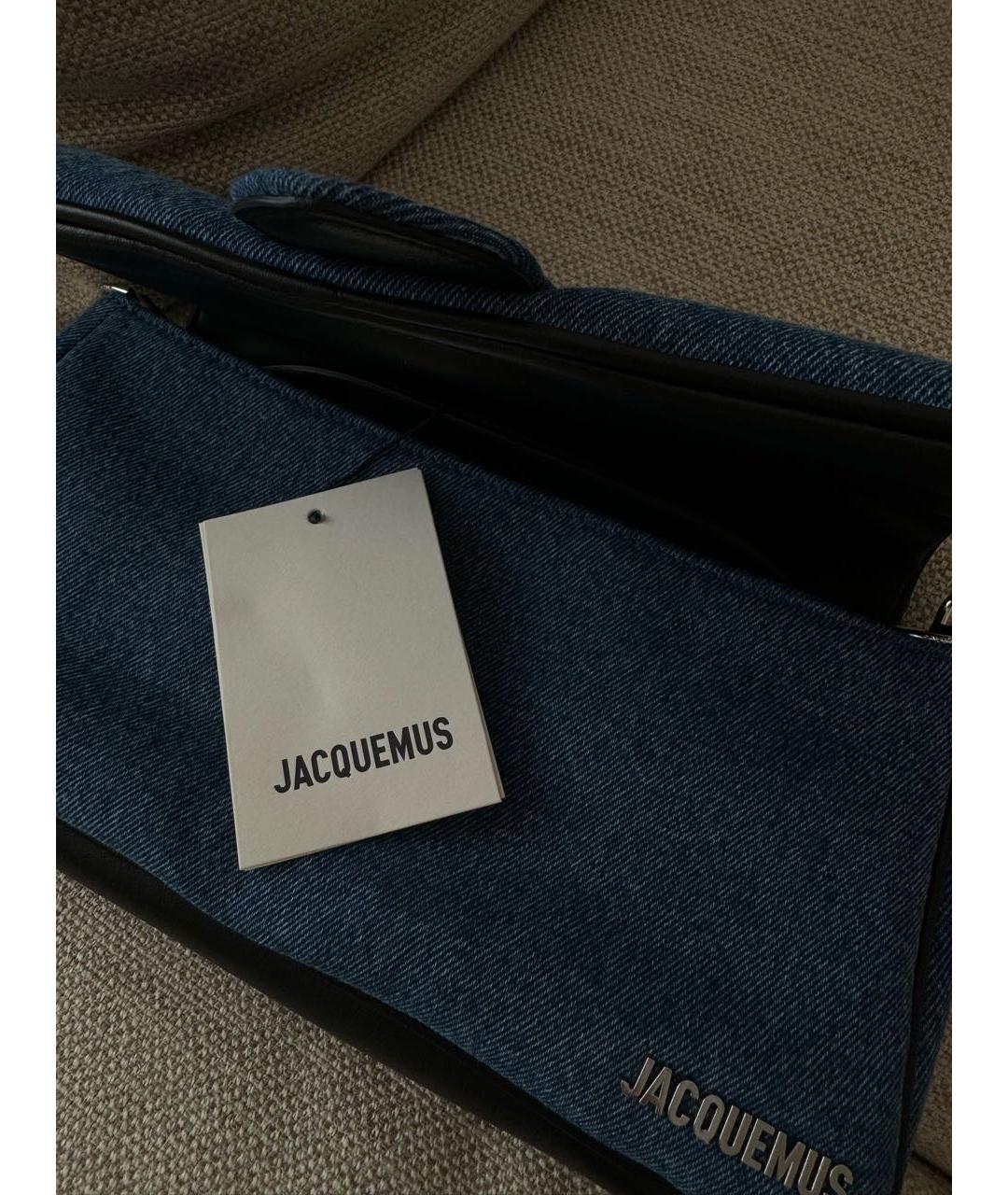JACQUEMUS Темно-синяя сумка с короткими ручками, фото 4