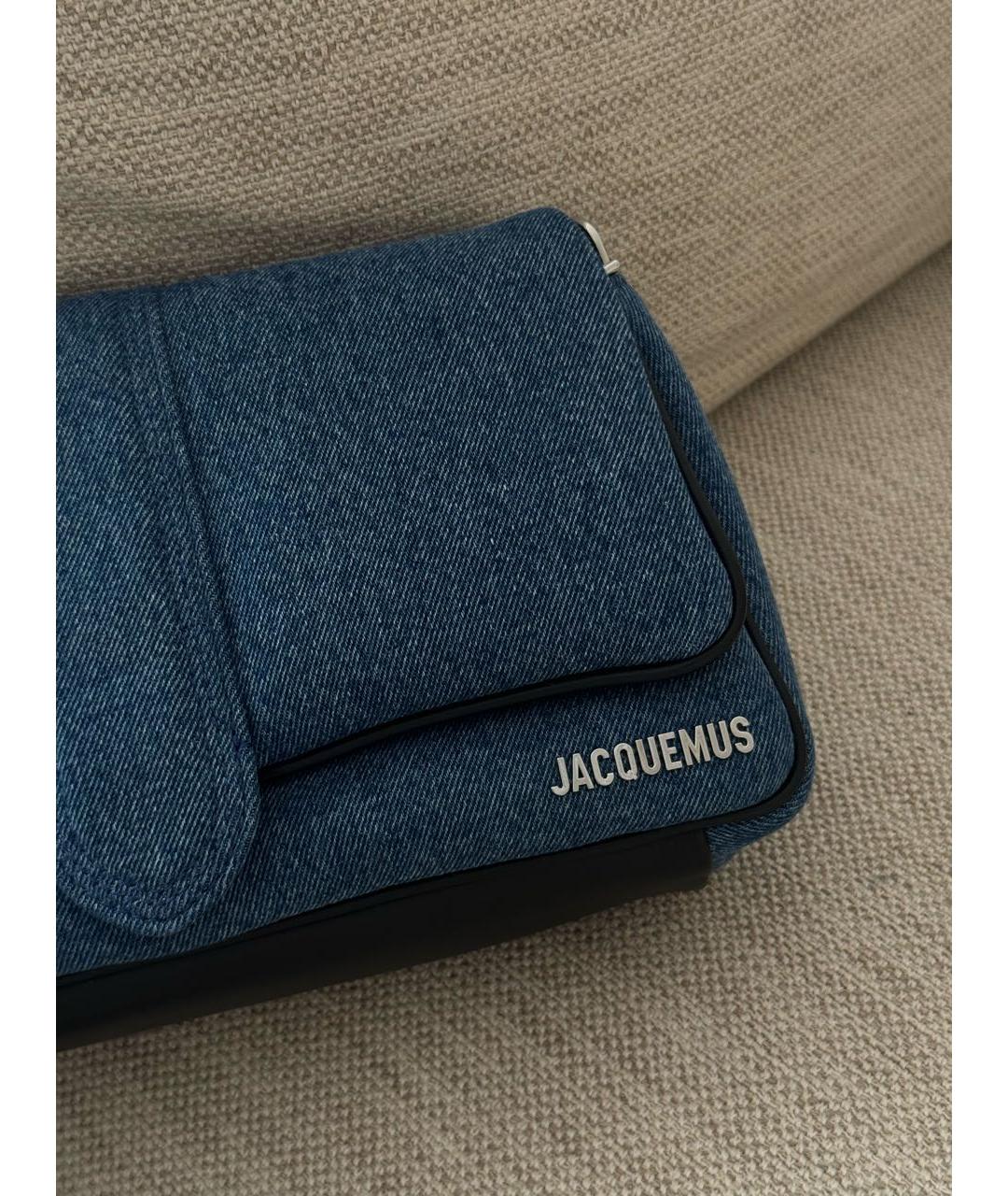 JACQUEMUS Темно-синяя сумка с короткими ручками, фото 2
