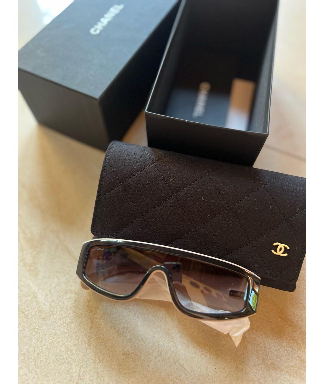 CHANEL Коричневые пластиковые солнцезащитные очки, фото 3