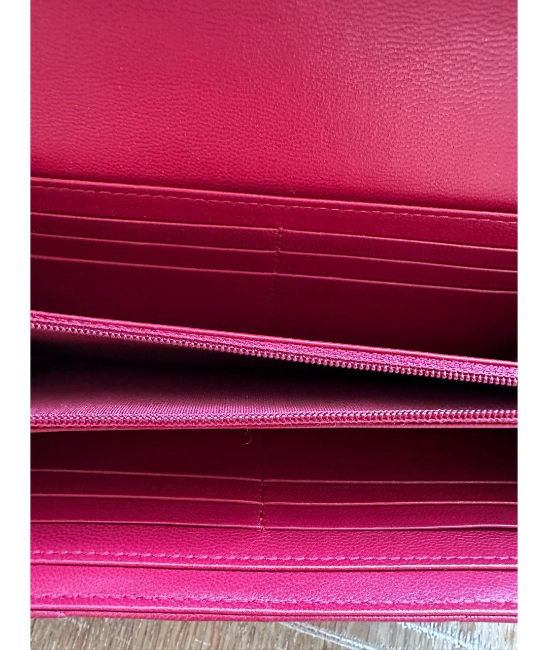 CHANEL Красный кожаный кошелек, фото 3