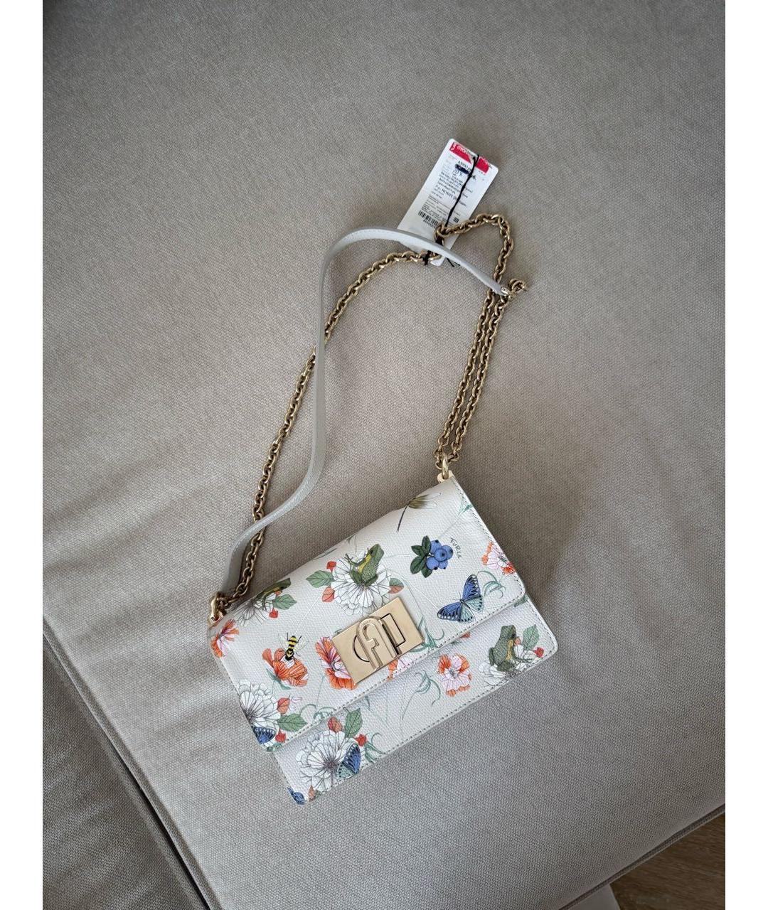 FURLA Бежевая кожаная сумка через плечо, фото 2