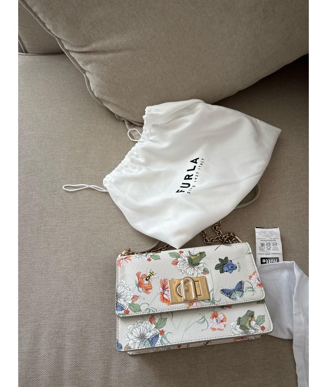 FURLA Бежевая кожаная сумка через плечо, фото 3